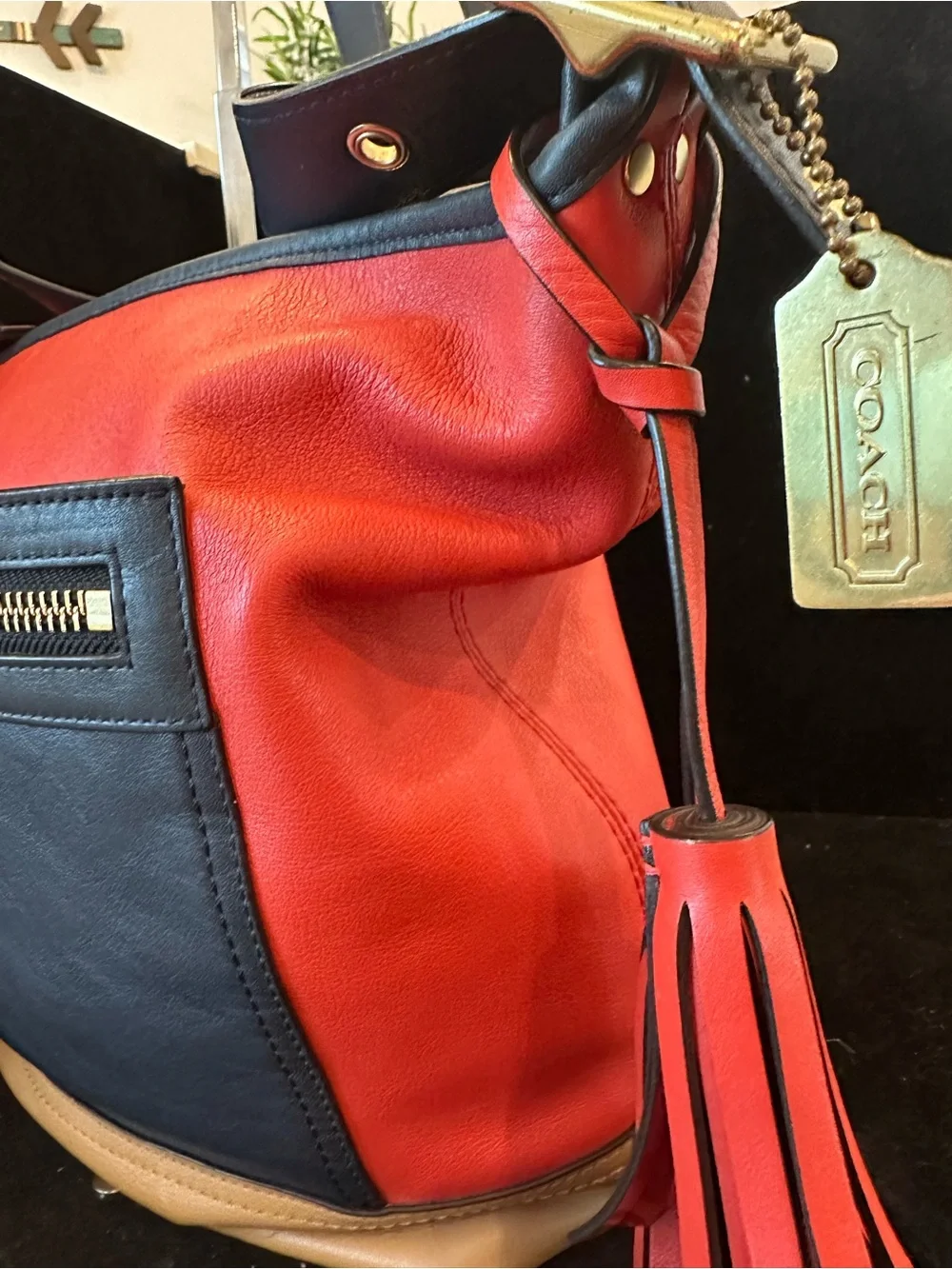 Coach #042 Legacy Colorblock Large Duffel With matching Turnlock wallet